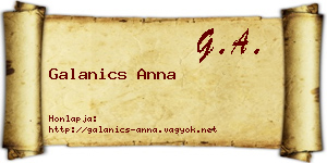 Galanics Anna névjegykártya