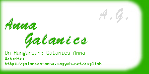 anna galanics business card